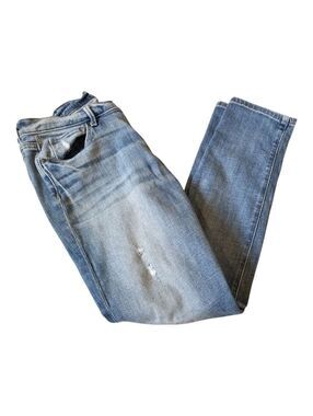 Ann Taylor Loft 2P/26 Relaxed Skinny Jeans Medium Blue Distressed